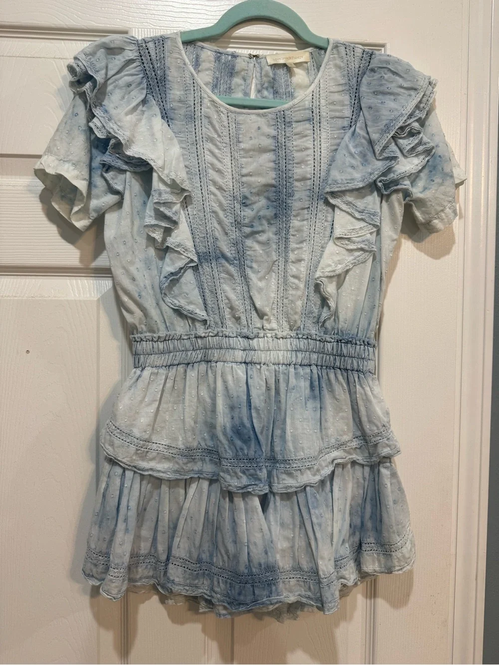 LoveShackFancy Blue Ruffle Dress - Picture 2 of 4